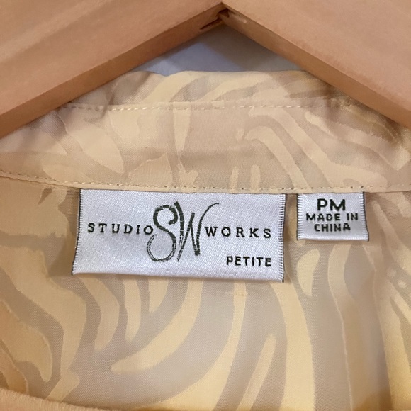 Studio Works Yellow Petite Two-Piece Blouse - Picture 3 of 10